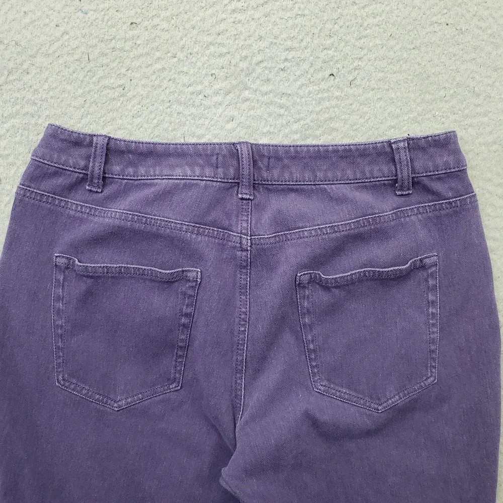 Coldwater Creek Flared Leg Jeans Womens 12P Purple Denim Stretch Streetwear